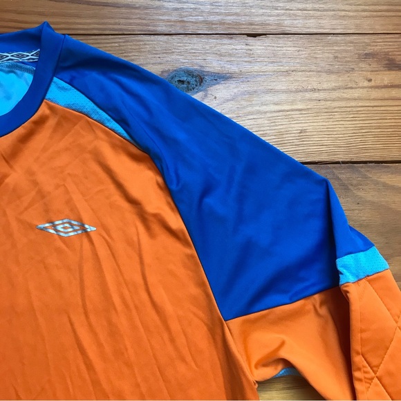 Umbro Orange Blue Ling Sleeve Goalie Soccer Top, EUC, L - Picture 4 of 11